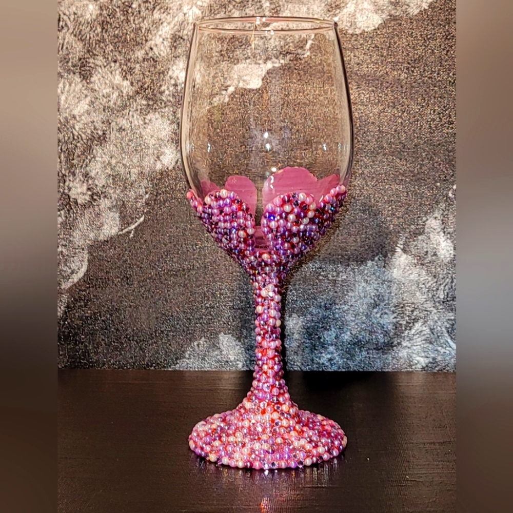 Valentine Bling Wine Glass